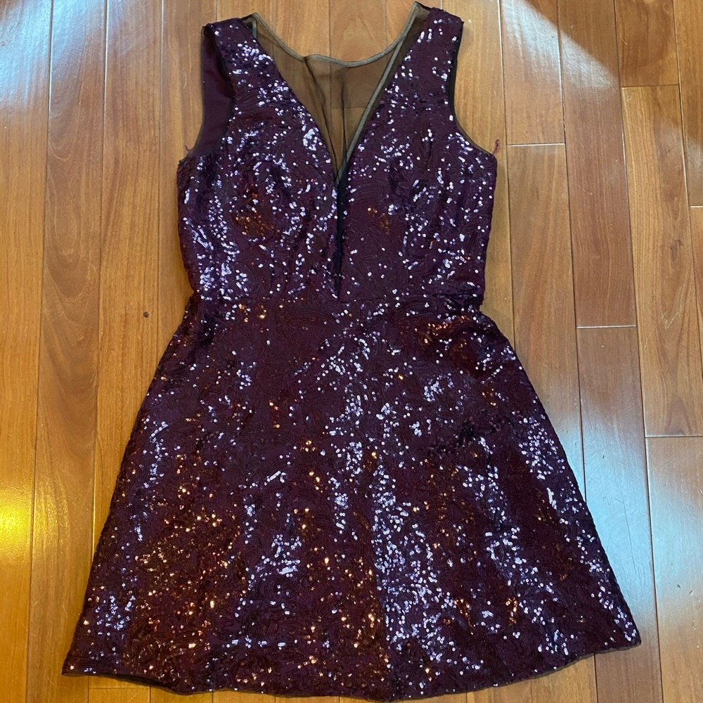 BCBG sequence dark maroon dress